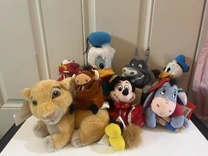 Lot Of 8 Disney Store Disneyland Donald Lion King Mushu Eeyore Hunchback Plush - Picture 1 of 11