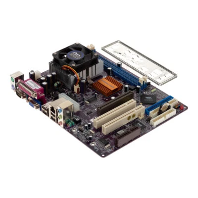 Motherboard Matx ECS L7vmm3 Rev: 1.0 C AMD Athlon 1600+ DDR AGP PCI Cnr With Fan - Image 1 of 3