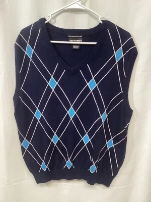 bolle Golf Blue Large 100% Pima Cotton Sweater Vest Golf B4 - Image 1 of 4