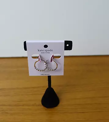 KATE SPADE NEW YORK FULL CIRCLE HUGGIES EARRINGS. NWT - Image 1 of 4