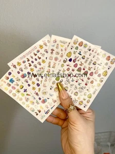 SET 4 EASTER NAIL STICKERS CUTE AND SELF ADHESIVE 2021 - Picture 1 of 6
