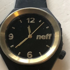 Neff Stripe Watch Men 41mm Black Gold Tone Dial New Battery - Picture 1 of 6