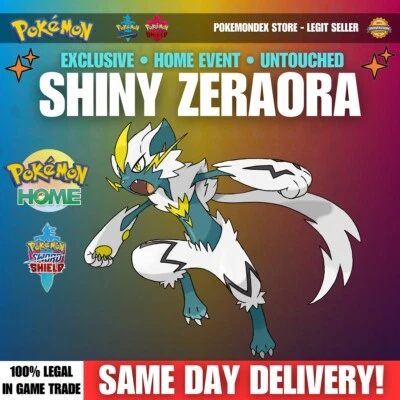 Pokemon Sword And Shield | ✨ SHINY ZERAORA ✨EXCLUSIVE • UNTOUCHED ✨ - Image 1 of 4