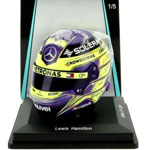 SPARK 1/5 F1 RACING HELMET LEWIS HAMILTON MERCEDES #44 BRITISH UK GP 2024 5HF145 - Picture 1 of 5