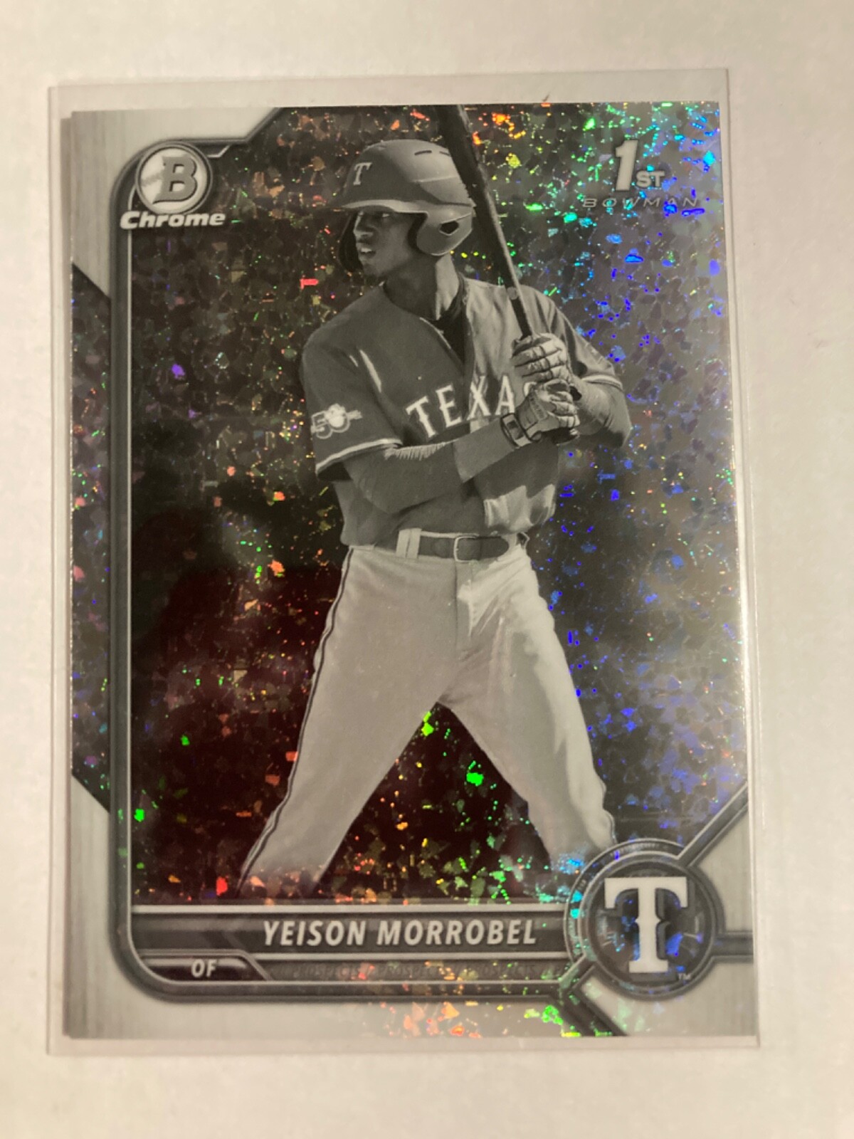 2022 Bowman Chrome Yeison Morrobel Black & White Mini-Diamond Refractor #BCP-200