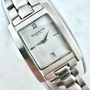 Kenneth Cole Analog Women's Watch KC3140, Silver Tone Tank, New Battery - Picture 1 of 15