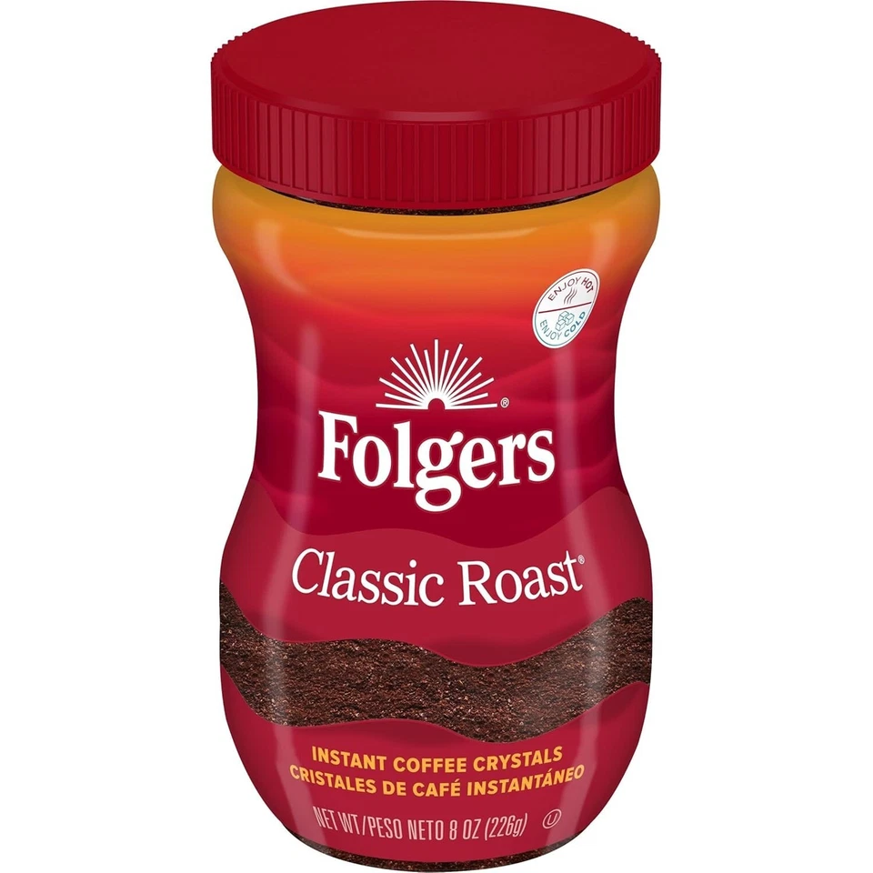 FOLGERS CLASSIC ROAST COFFEE CRYSTALS 340g | INSTANT GROUND COFFEE