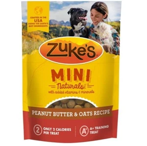 Zuke's Mini Naturals Training Dog Treats Peanut Butter and Oats Recipe - 16 Oz B - Picture 1 of 6