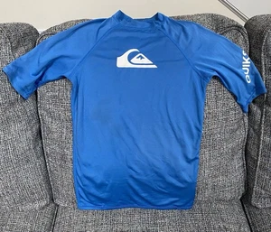 Quicksilver UV Protection Swim Surf Shirt, Size 14 - Youth Large, Teal Blue - Picture 1 of 5