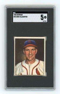 ENOS SLAUGHTER 1950 BOWMAN #35 SGC5 ST. LOUIS CARDIALS HOF GREAT COLOR - Image 1 of 2