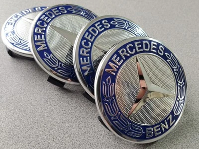 Set of 4 75MM Wheel Center Rim Caps Hubcaps for Mercedes-Benz AMG Blue Wreath - Image 1 of 4