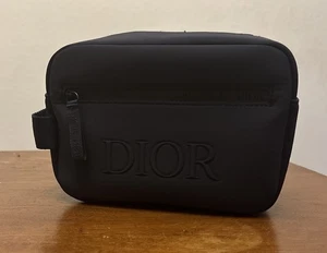 Dior Kulturbeutel Rasierbeutel Kosmetik Reise Zip Etui Navy Blau 9”x6”x3” - Bild 1 von 9