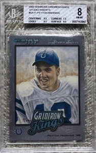 Donruss Gridiron Kings 2002 inserto de estudio/250 Peyton Manning BGS 8 - Imagen 1 de 2