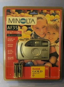Minolta AF 35 Big Finder Point & Shoot 35mm Compact Film Vintage Camera SEALED - Picture 1 of 3