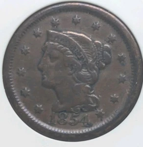 1854 GEFLOCHTENES HAAR GROSSER CENT fein 12 BN - Bild 1 von 4