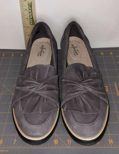 Clarks Damen Sharon Dasher Halbschuhe grau Wildleder Komfort Schuhe Größe 10 M NEU - Bild 1 von 3