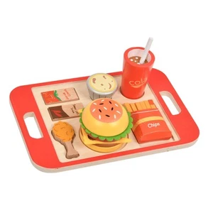 Wooden Burger Stacking Toy Kitchen Accessories Educational Activities for - Picture 1 of 6