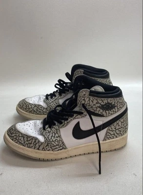 Air Jordan 1 Retro High OG White Cement Basketball Shoes Youth Size 4Y - Image 1 of 4