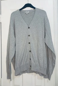 Peter Millar Cardigan Sweater Mens XXL Gray V Neck Cotton READ - Picture 1 of 4