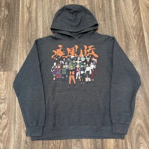 Vintage Naruto Shippuden Hoodie Men's Large Gray Shonen Jump Anime VTG 00s Y2K - Picture 1 of 8