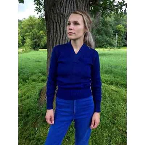 Vintage 1970er Varsity Letterman's V-Neck Wollpullover / S bis M Strick College - Bild 1 von 10