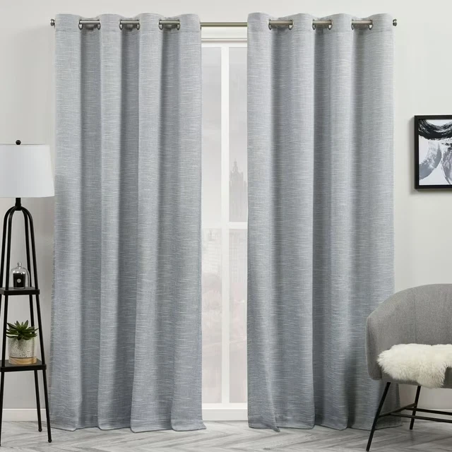 Exclusive Home Somers Light Filtering Grommet Top Curtain Panels 54"x96" Indigo  - Image 1 of 4