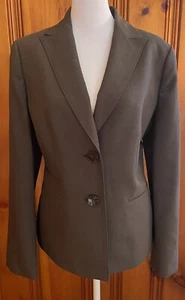NWOT LeSuit 2 Piece Business Career Pantsuit Dark Gray, Lined, 2 Button, Sz 10 - Picture 1 of 15