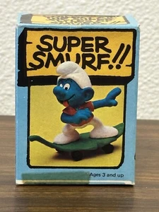 Vintage Schleich Peyo Super Schlumpf Skateboard. 6505. Nagelneu, versiegelt. Rarität! - Bild 1 von 7