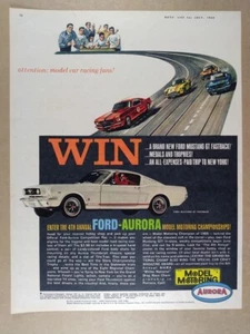 Modelo Aurora Motoring Ford Mustang GT 1965 Fastback Contest anuncio impreso vintage - Imagen 1 de 1