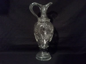 Vintage Pressed Glass Oinochoe Style Wine Decanter - Picture 1 of 9