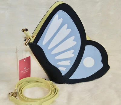 Kate Spade Butterfly Crossbody Bag Novelty Purse Blue Enchanted forest Handbag - Image 1 of 4