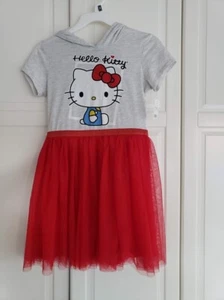 Hello Kitty Hooded Tutu Dress - Tulle Skirt - Oatmeal Heather - Girls LARGE NEW - Picture 1 of 6