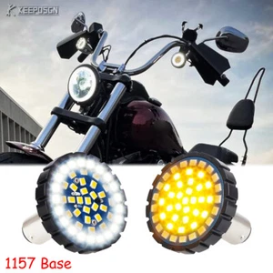 Pair 1157 LED Front Turn Signal Light DRL For Harley Street Road Glide Road King - Picture 1 of 8