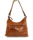 Spikes and Sparrow Cognac Brown Textured Leather Medium Shoulder Bag Purse