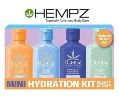 Hempz Beauty Actives 4 - Travel Size Hand & Body Moisturizer Lotion Box Set - Image 1 of 4