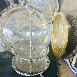 Moroccan Handmade 3 Tiered Serving Tray , Pastry Serving Tray Platter * NEW*