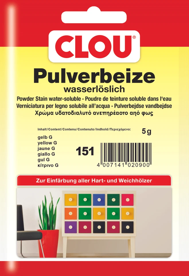 Beize wasserlö. gelb nr.151 Innen gelb CLOU Ja transparent Anstreichmittel - Bild 1 von 1