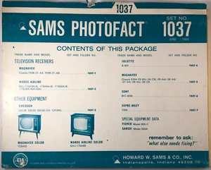 SAMS PHOTOFACT FOLDER SET NO. 1037, 1969, SCHEMATICS & SERVICE MANUALS - Picture 1 of 1