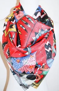 NEU MIT ETIKETT AUTHENTISCHER CHRISTIAN LACROIX DAMENSCHAL ROT 34 X 34' SEIDE ITALIEN QUADRATISCH - Bild 1 von 5