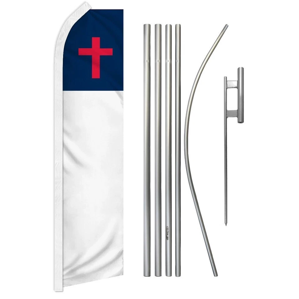 Christian Super Swooper Flag & Flag Pole Kit & Ground Spike - Image 1 of 1