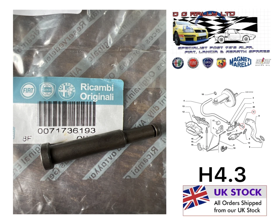 New Genuine OEM Fiat Ducato 2001-2006 Clutch Master Cylinder Pivot Pin 71736193 - Image 1 of 1