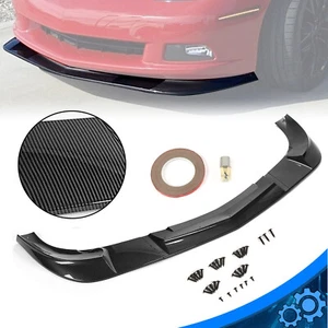Divisor de labios de parachoques delantero para 05-13 Corvette C6 BASE ZR1 estilo fibra de carbono aspecto - Imagen 1 de 13