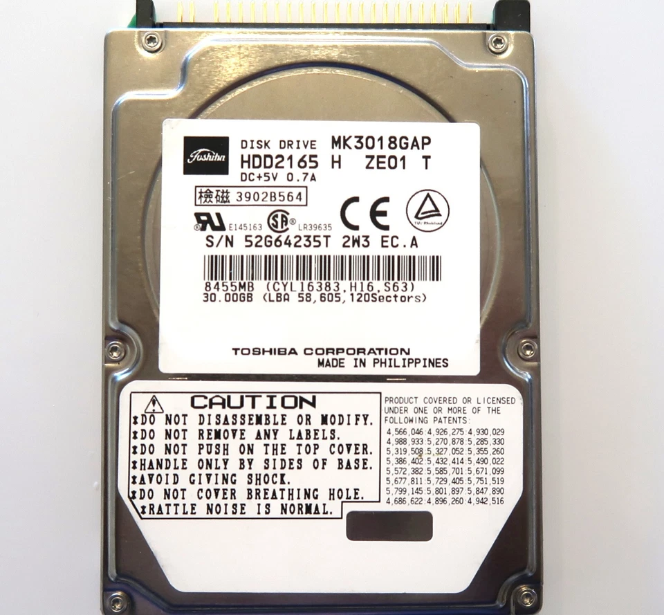 Toshiba MK3018GAP (HDD2165 H ZE01 T) 211 A0/M2.01A 30gb 2.5" IDE/ATA HDD - Image 1 of 1