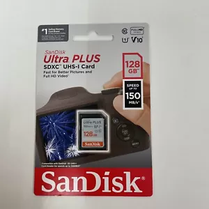 SanDisk Ultra PLUS 128GB SD Card - New & Sealed - Picture 1 of 2
