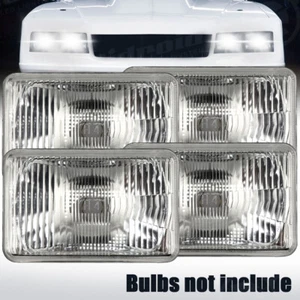 Semi Sealed 4X6 Glass Lens Headlight Fits H4 9003 High Low LED HID Halogen Bulbs - Picture 1 of 12