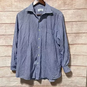 Tommy Bahama blue white button down size 16 32-33 EUC - Picture 1 of 8