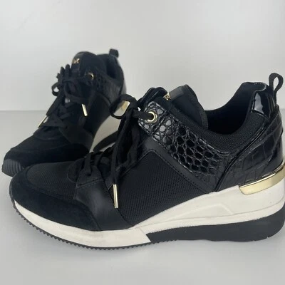 MICHAEL KORS Wedge Trainer Women Size 9 Sneaker Shoe (Black) Foto 1 de 4