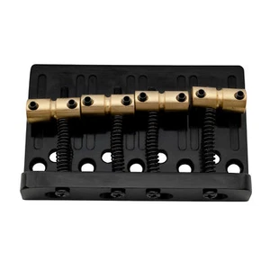 Musiclily Pro Black 57mm 2-1/4 inch Hardtail Brass Saddle 4 String Bass Bridge  - Picture 1 of 6