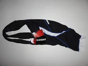 Scattante Lycsht SCA Airfino Cycling Bib Shorts Padded Black/White/Blue Small - Picture 1 of 2
