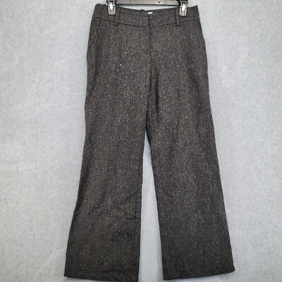 Trina Turk Pants Size 2 Gray Tweed Wool Fully Lined Wide Leg Pockets Trousers - Image 1 of 4